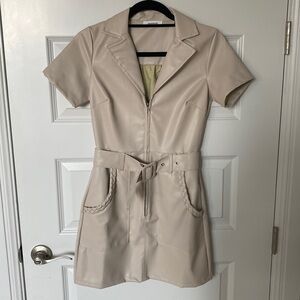 Vegan leather mini dress
